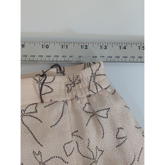 Coquette Sweet Blush Pink Bow Print Skirt Side Zipper (No Sz Tag) Approx Sz 6 - Picture 8 of 9